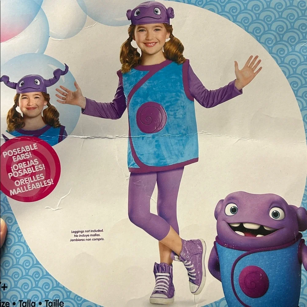 NWT Dreamworks Home Space Alien Halloween Costume Size M(7-8) Ages 7+